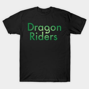 Celtic Irish Green Dragon Riders Text Design T-Shirt